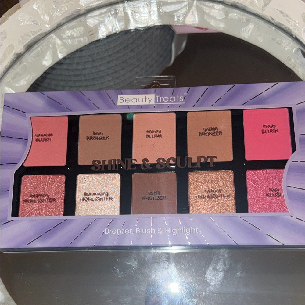 Shine & Sculpt Bronzer, Blush & Highlight Palette - Pink